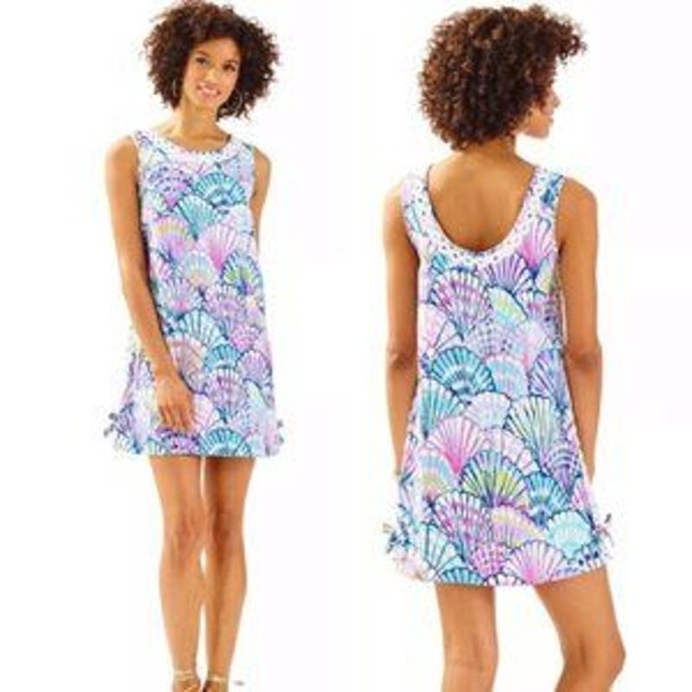 Lilly Pulitzer Pastel Seashell-Print Sleeveless Shift Dress